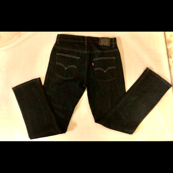 Levis 511 Jeans Womens 14 Reg 27 x 27 Slim Denim Red Tab Strauss Dark Wash NWOT - Picture 2 of 5